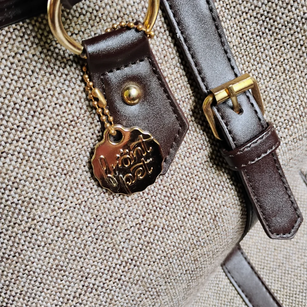 Stylish Tan and Brown Pet Carrier